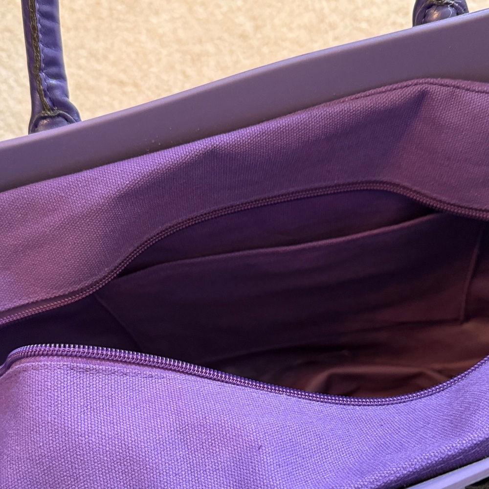 O bag Purple Tote with Matching Handles - Picture 9 of 9